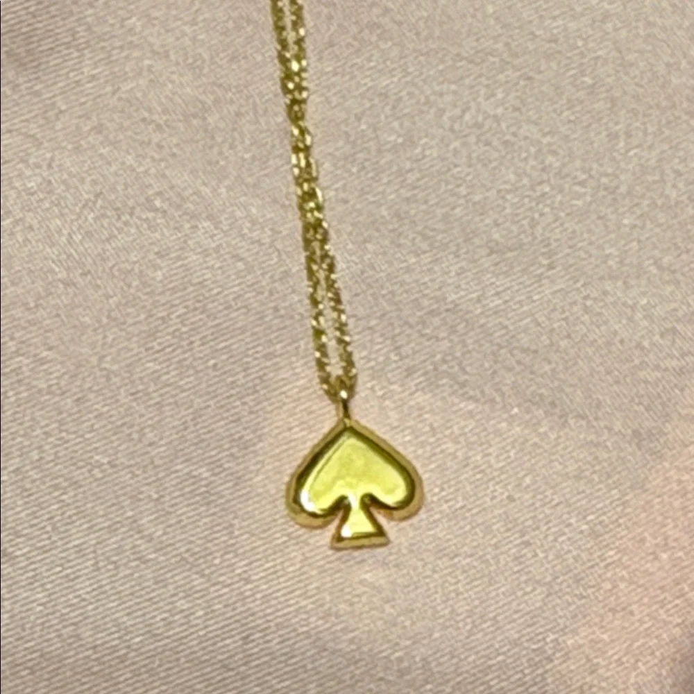 NWT Kate Spade Gold Toned Spade Charm Necklace